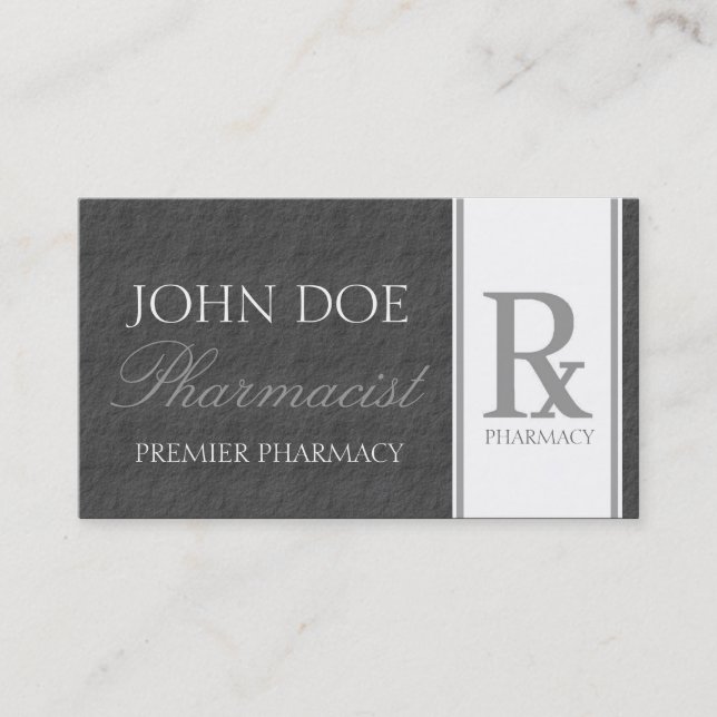 Tarjeta De Visita Pizarra gris oscuro de la farmacia de la (Anverso)