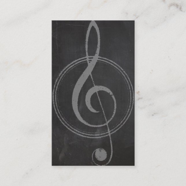 Tarjeta De Visita Pizarra retra del símbolo del Clef de la música (Anverso)