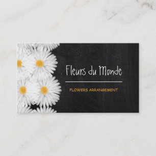 Tarjeta De Visita Pizarra rústica de las margaritas del jardín