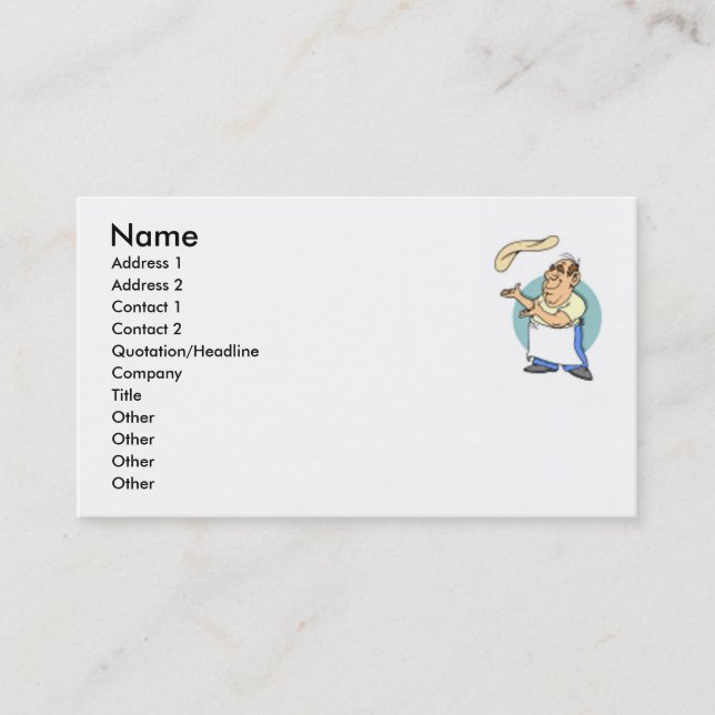 Tarjeta de visita Pizza (Anverso)