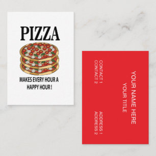 Tarjeta De Visita Pizza Cada Hora Una Hora Feliz Pizza