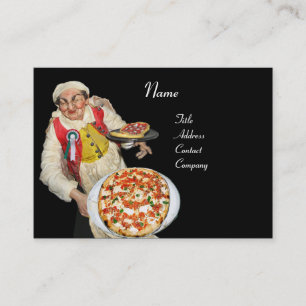 Tarjeta De Visita PIZZA FIESTA COCINA ITALIANA, PIZZERIA, rojo negro