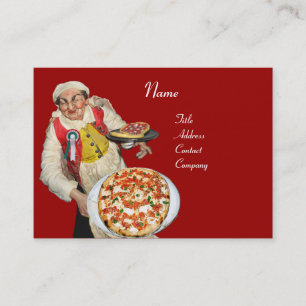 Tarjeta De Visita PIZZA FIESTA COCINA ITALIANA, PIZZERIA, rojo verde