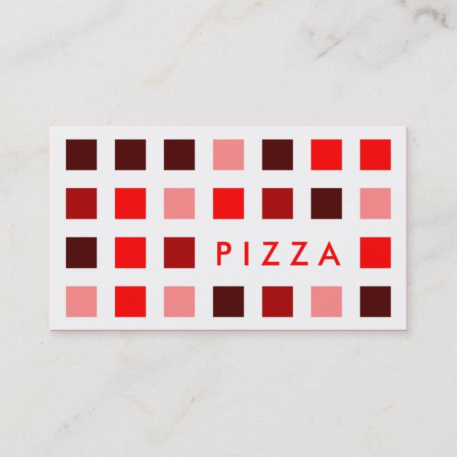 Tarjeta De Visita PIZZA (mod cuadrados) (Anverso)