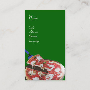 Tarjeta De Visita PIZZA PARTY COCINA ITALIANA, RESTAURANTE rojo verd