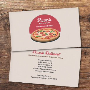 Tarjeta De Visita Pizza Pepperoni - Restaurante Pizzeria