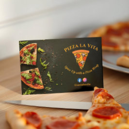 Tarjeta De Visita Pizza Restaurant Business | Pequeña rebanada minim