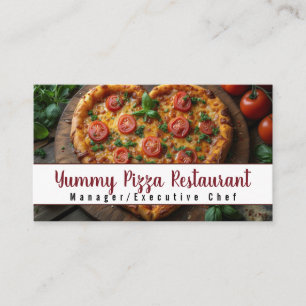 Tarjeta De Visita Pizza Restaurant Caterer Servicio de comidas Event