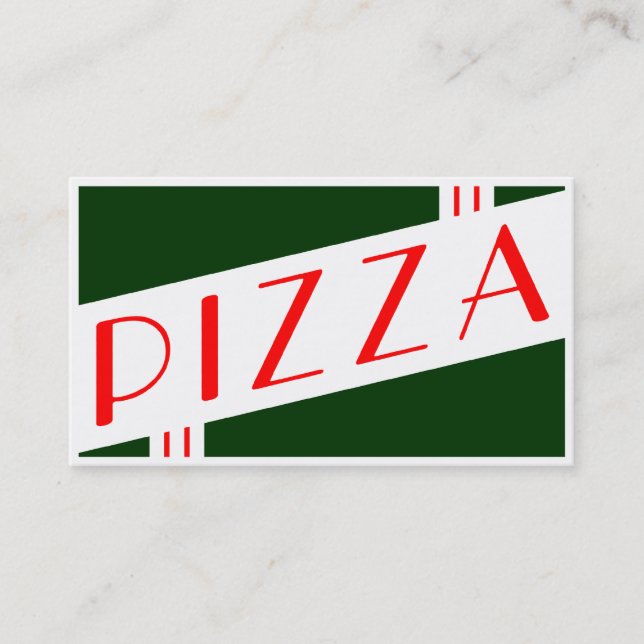 Tarjeta De Visita pizza retro (Anverso)