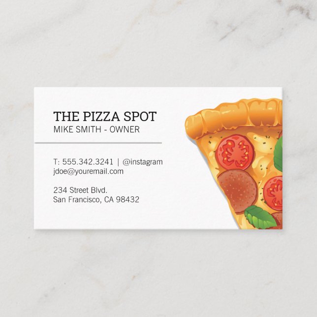 Tarjeta de visita Pizza Slice (Anverso)