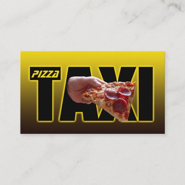 Tarjeta De Visita Pizza taxi servicio de entrega de pizzas taxi taxi (Anverso)