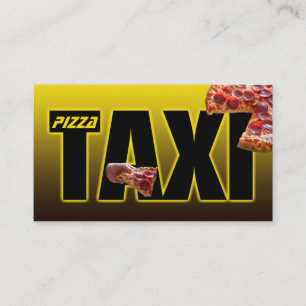 Tarjeta De Visita Pizza taxi servicio de entrega de pizzas taxi taxi