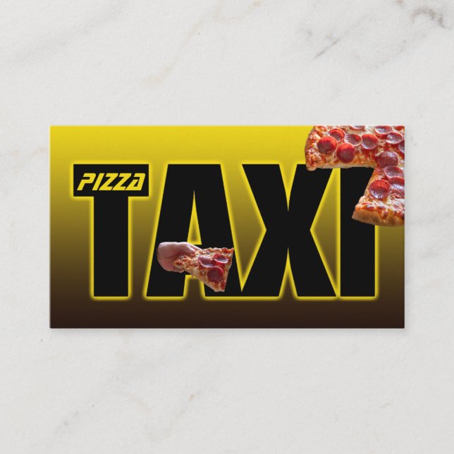 Tarjeta De Visita Pizza taxi servicio de entrega de pizzas taxi taxi (Anverso)
