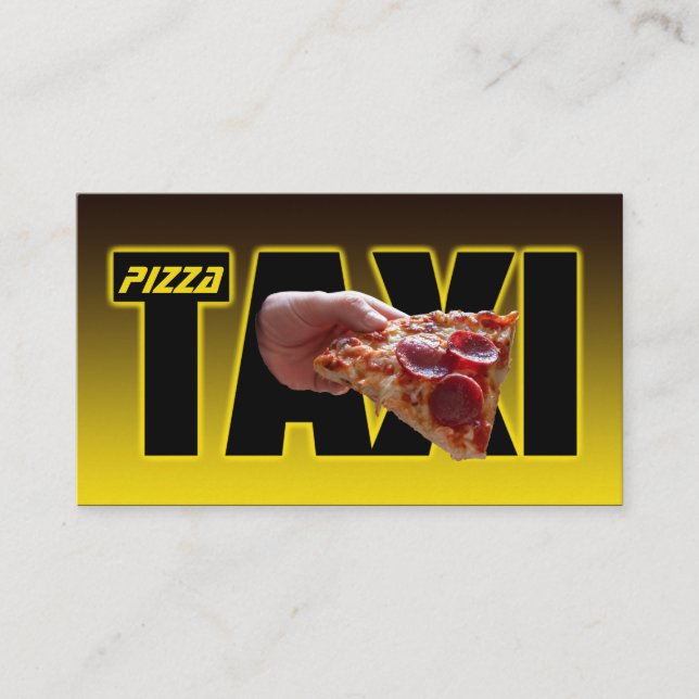 Tarjeta De Visita Pizza taxi servicio de entrega de pizzas taxi taxi (Anverso)
