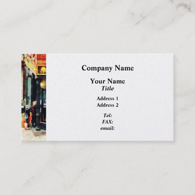 Tarjeta De Visita Pizzería de Nueva York (Anverso)