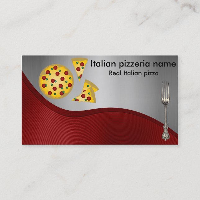 Tarjeta De Visita Pizzería italiana (Anverso)