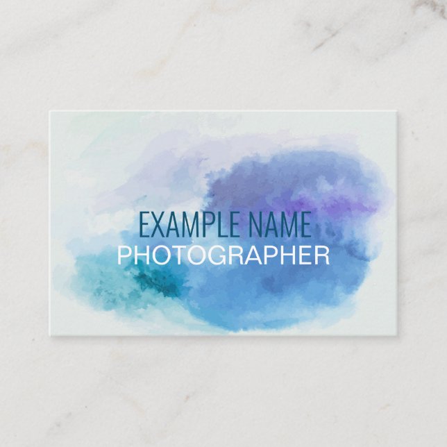 Tarjeta De Visita "Placa acuarela" personalizada (Reino Unido/Euro) (Anverso)