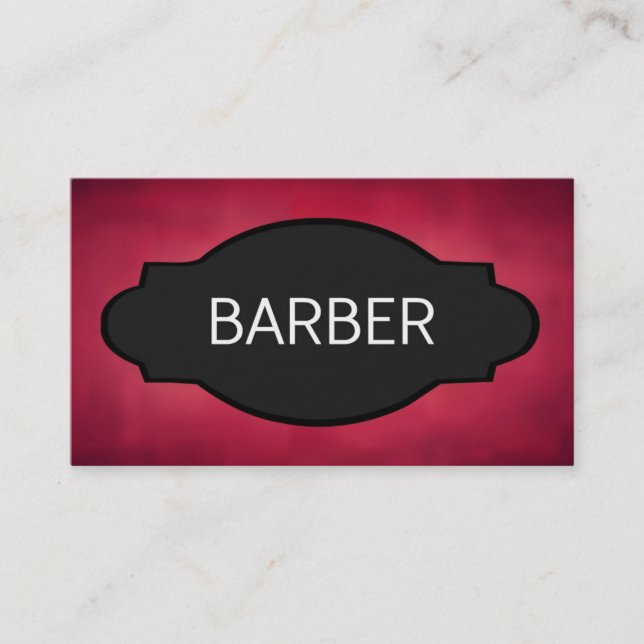 Tarjeta De Visita Placa Barber Elegant Name (Anverso)