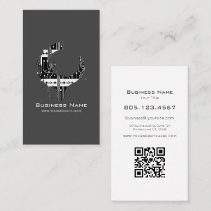 Tarjeta De Visita Placa base remolino negro y blanco • Personalizabl