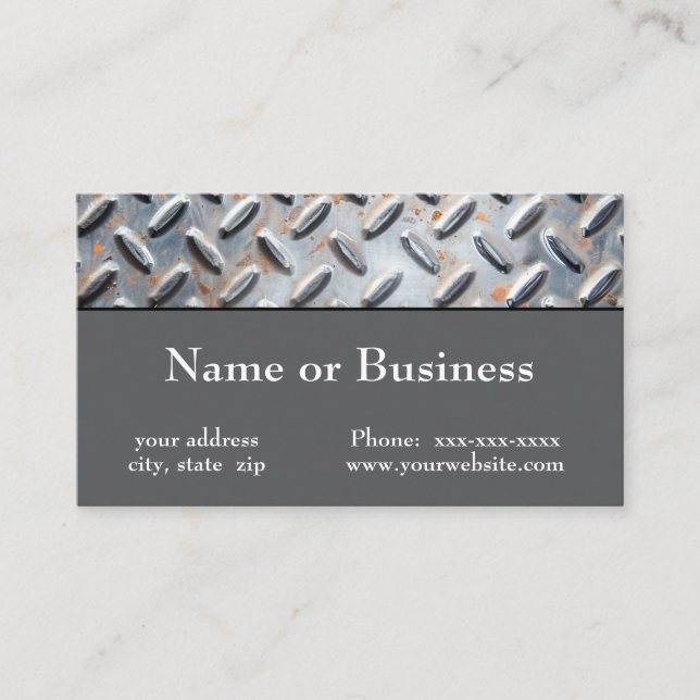 Tarjeta De Visita Placa de acero rallada (Anverso)