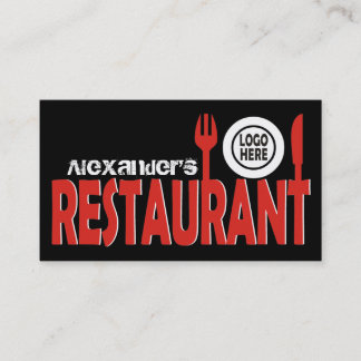 Tarjeta De Visita Placa de corte de texto para el restaurante blanco