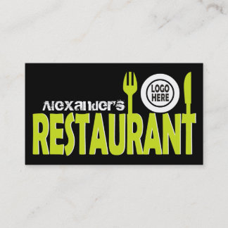 Tarjeta De Visita Placa de corte de texto para restaurante blanco de