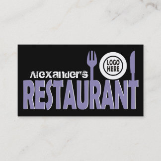Tarjeta De Visita Placa de cubiertos de restaurante lavanda blanco n