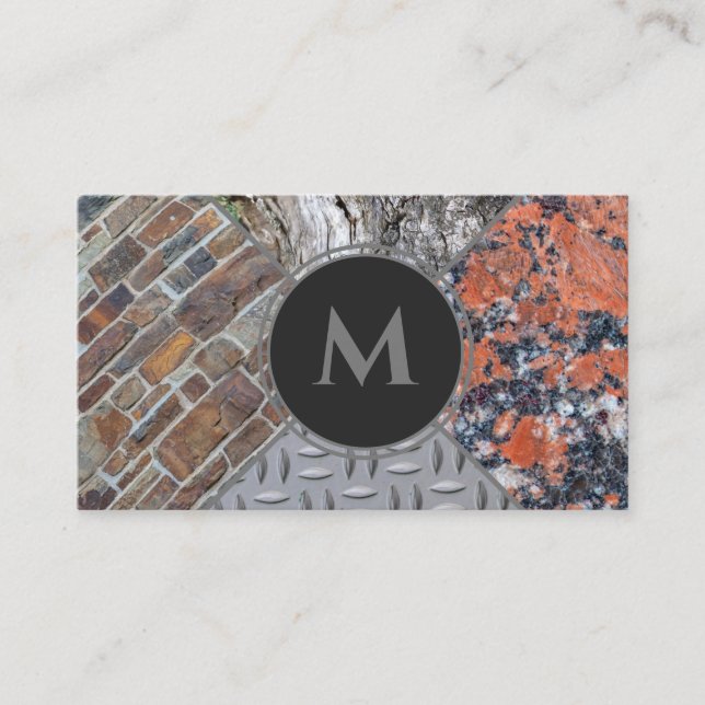 Tarjeta De Visita Placa de diamante de mármol antigua de madera orgá (Anverso)