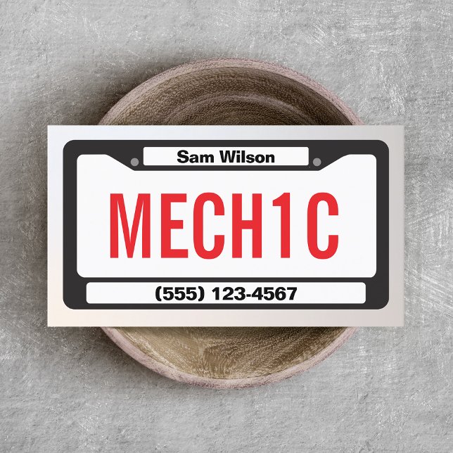 Tarjeta De Visita Placa de licencia mecánica automática (Subido por el creador)