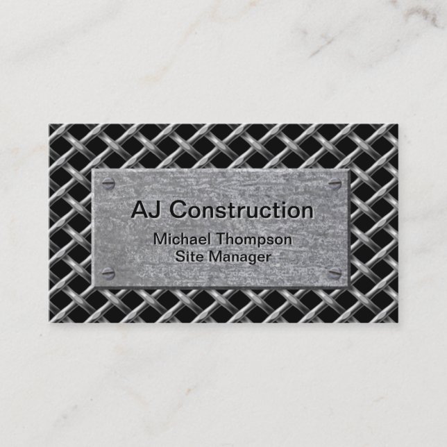 Tarjeta De Visita Placa de metal profesional de la construcción (Anverso)