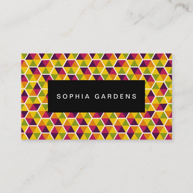 Tarjeta De Visita Placa de nombre - Modelo de hexágono 01 (Anverso)