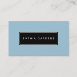 Tarjeta De Visita Placa de nombre v2 - Negro sobre azul pálido 9dc6d