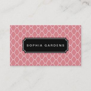 Tarjeta De Visita Placa de nombre v3 - Patrón Amime - Rosa