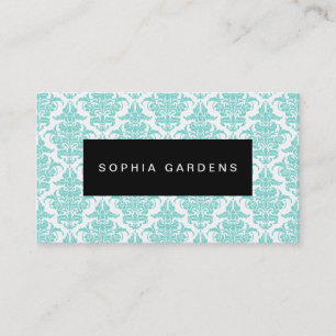 Tarjeta De Visita Placa de nombres - Damask - Aqua