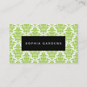 Tarjeta De Visita Placa de nombres - Damask - Martian Green