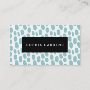 Tarjeta De Visita Placa de nombres - Pintura de trazos - Verde azul 