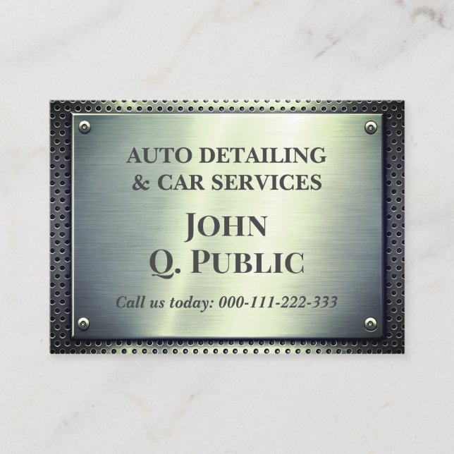 Tarjeta De Visita Placa de servicio de desactivación de coches de pl (Anverso)