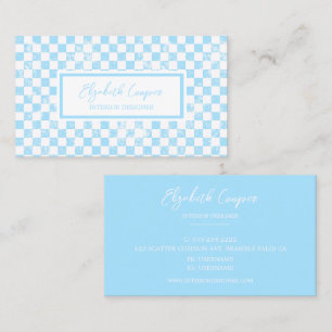 Tarjeta De Visita Placa de verificación azul Pastel brillante