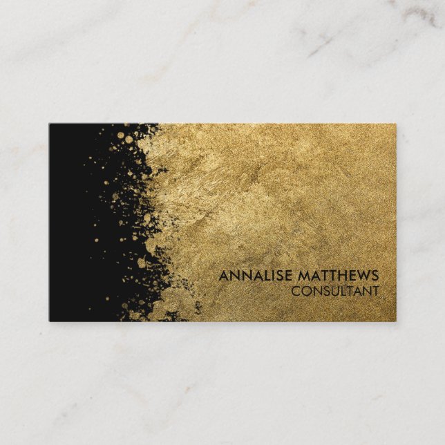 Tarjeta De Visita Placa dorada limpia y cepillado (Anverso)