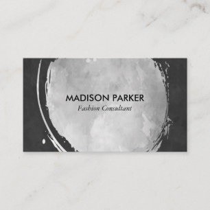 Tarjeta De Visita Placa escobillada de color gris contemporáneo