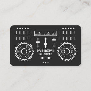 Tarjeta De Visita Placa giratoria blanco y negro mínima moderna de