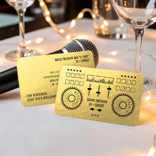 Tarjeta De Visita Placa giratoria de lujo moderna de la música de DJ