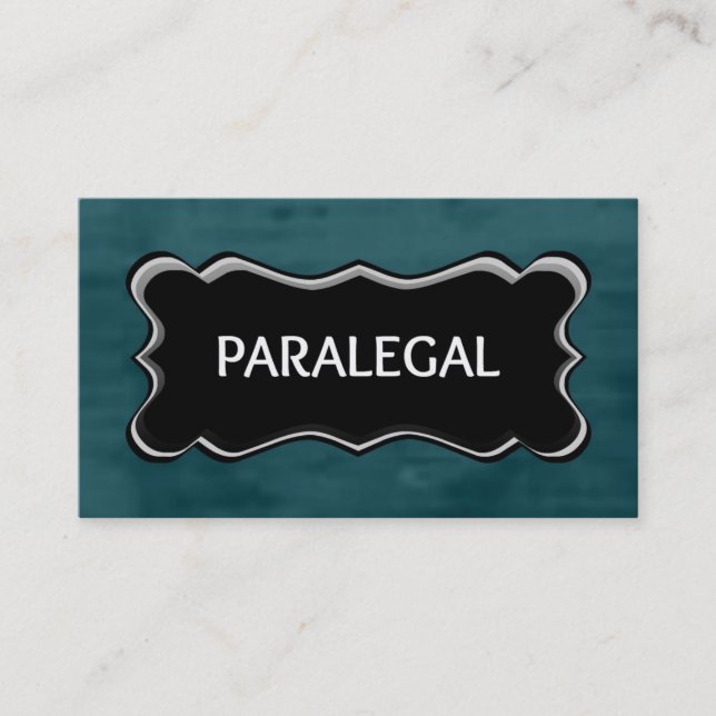 Tarjeta De Visita Placa Paralegal Elegant Name (Anverso)