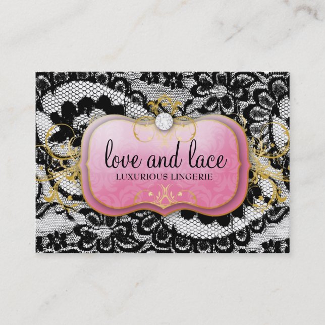 Tarjeta De Visita Placa rosada de 311 Lace de Luxe Lavish (Anverso)