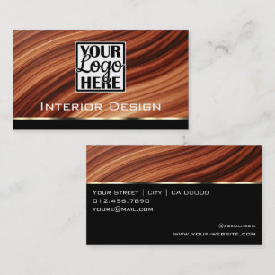 Tarjeta De Visita Placas de madera de textura Mahaghoni Logotipo de 
