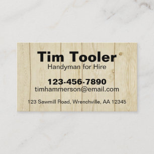 Tarjeta De Visita Placas de madera Mantenimiento del césped Handyman