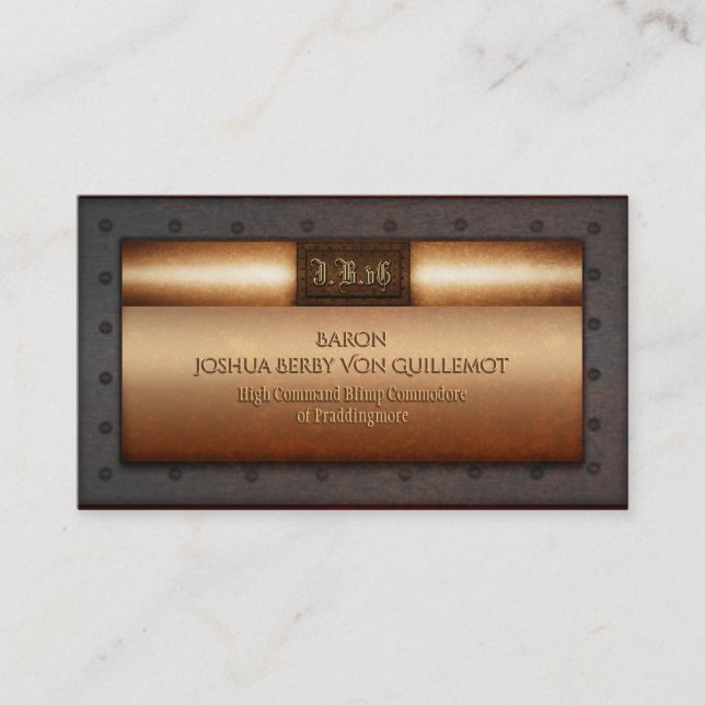 Tarjeta De Visita Placas monográficas de latón de grano de vapor (Anverso)