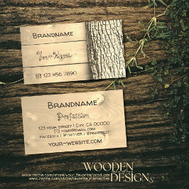 Tarjeta De Visita Placas rusas de madera natural Grano de madera de 