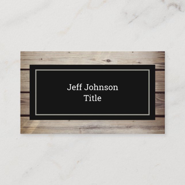 Tarjeta De Visita Placas rusas de madera negras (Anverso)