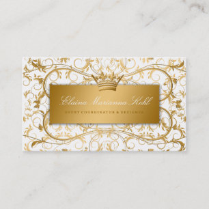 Tarjeta De Visita Placer blanco divino de oro 311